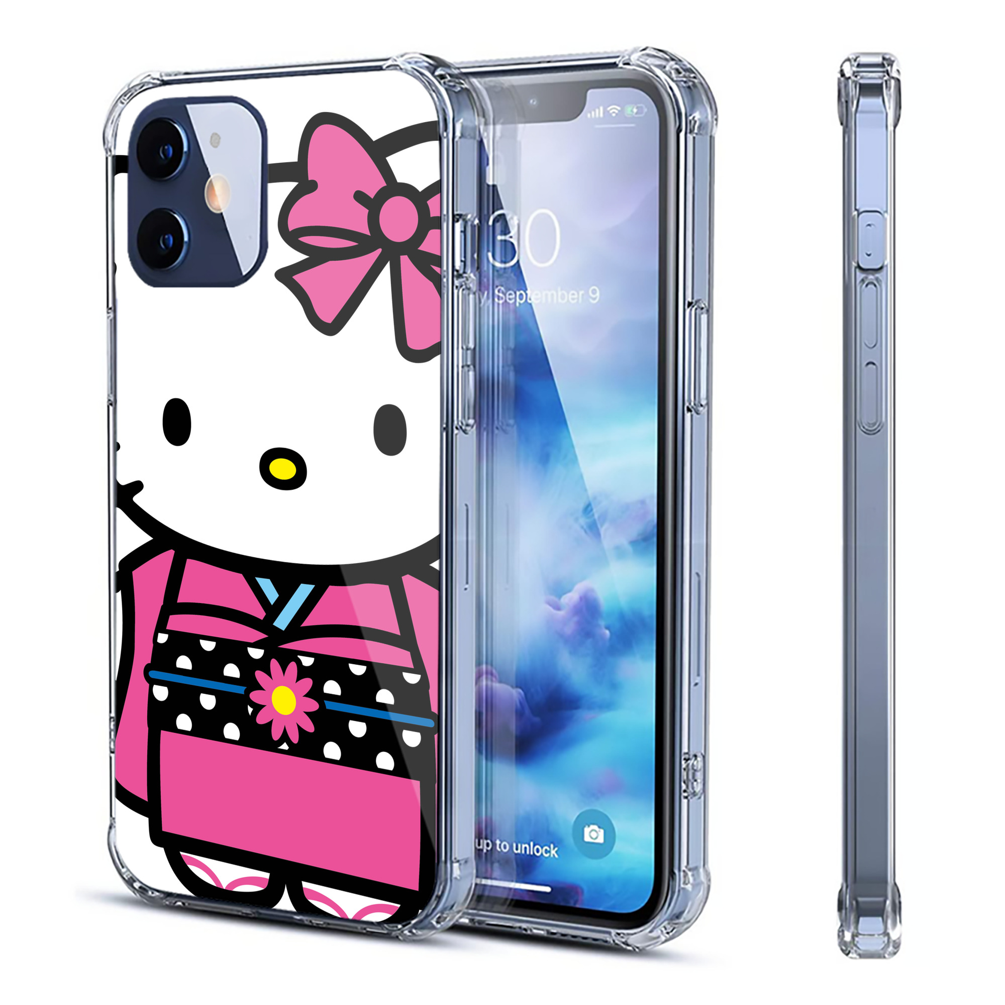 （画像用） Hello Kitty ハローキティ 【iPhone 12シリーズ対応】透明スマホケース（クリアソフトケース）